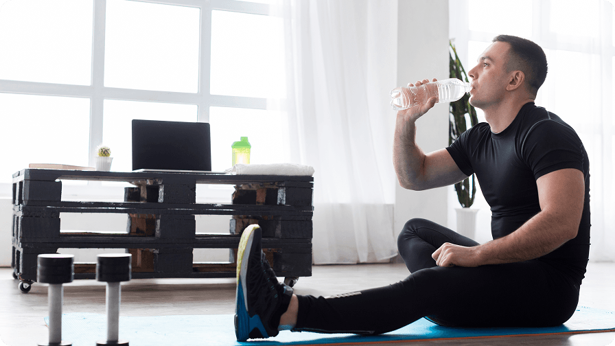 Beginner yoga student meditating