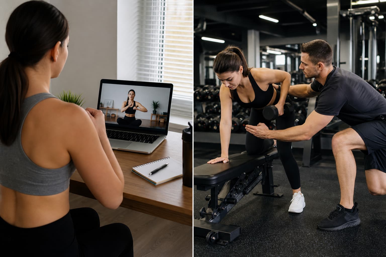 So sánh các hình thức tập với PT online và PT offline
